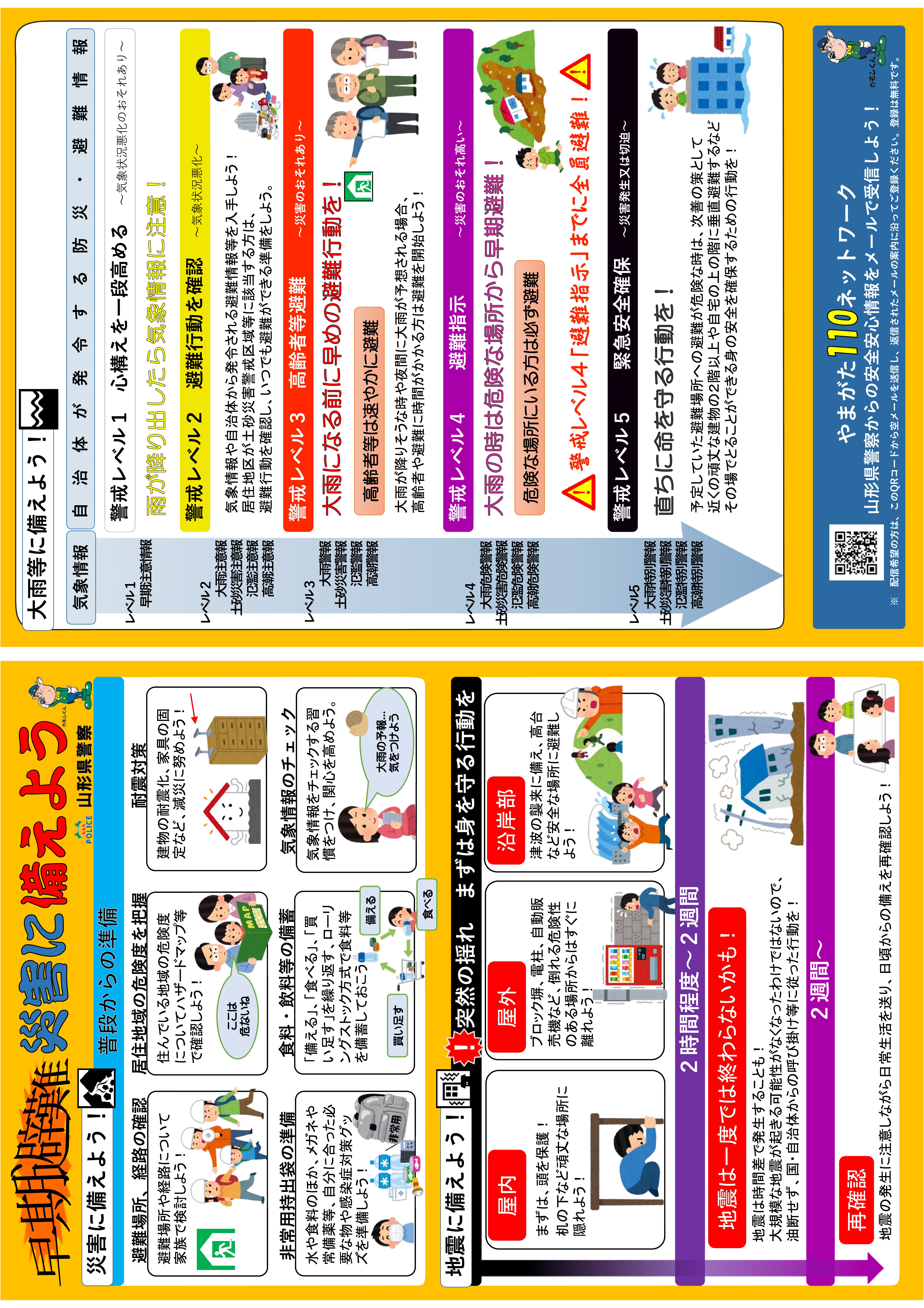 早期避難!災害に備えよう見開き